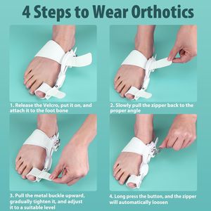 회색 <span class=keywords><strong>Bunion</strong></span> 교정기 여성 남성 정형 <span class=keywords><strong>Bunion</strong></span> 보정 편안한 조정 가능한 엄지 발가락 분리기 <span class=keywords><strong>Bunion</strong></span> 부목 나일론 - Product Image 6
