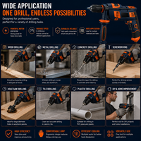 Perceuse à percussion 1010W, perceuse à percussion électrique 16mm, perceuse électrique filaire pour béton, brique, bois et métal