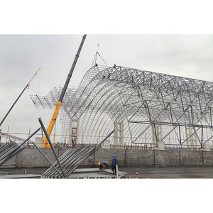 Structure préfabriquée en acier à ossature spatiale, toit en arche courbe, construction en voûte tonnelle, stockage de charbon - Product Image 2