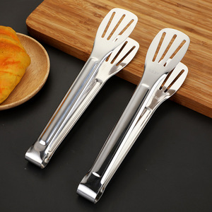 304 Stainless Steel Kitchen Tongs Thickened Three-Line <b>Clip</b> For Steak Bread Stir Fry Roast Meat Home Use - Product Image 1