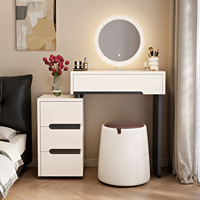Choix de qualité Coiffeuse de chambre à coucher Rangement cloisonné Style crème Armoire de rangement librement rétractable Vanité intégrée