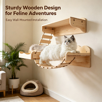 Pont mural interactif en bois pour chat, chemin flottant, fixation facile, construction durable pour chats actifs, exploration et sieste