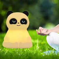 Appareil d'aide respiratoire et de méditation, veilleuse en silicone en forme de panda mignon, machine à sons pour le sommeil des bébés, machine à bruit blanc