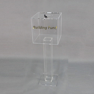 Urna de pie acrílica personalizada con cerradura, caja de regalo con urna - Product Image 4