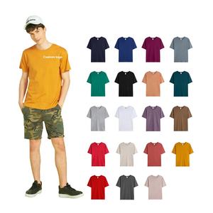 190gsm coton t-shirt hommes en plein air à manches courtes doux chemise en gros 100% coton chemises unies - Product Image 6
