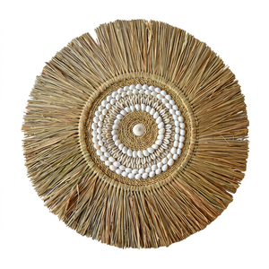 Adorno de Pared Artesanal de Hierba Natural con Motivos de Conchas, Decoración Única para Cumpleaños, Decoración para el Hogar - Product Image 1