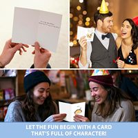 Cartes de vœux d'anniversaire mignonnes avec enveloppes et autocollants, designs variés pour la famille, les amis, le bureau