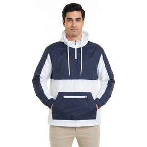 OEM Wholesale <b>Men's</b> Casual Anorak Windbreaker <b>Jacket</b> 100% Nylon Waterproof Windproof Stand Collar with Zipper Closure for <b>Summer</b> - Product Image 1