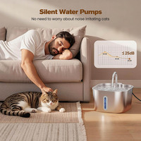 Dispensador de Agua Automático para Mascotas, Ecológico y Seguro, de Acero Inoxidable 304, Ultra Silencioso, con Sistema de Filtración