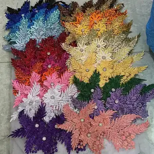 Sequinned Embroidered Unique Floral Lace Applique