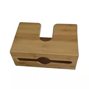 Wooden Wall <b>Mounted</b> Tissue Box Holder Bamboo Material No Drill Required Rectangular Minimalist Design For Bathroom Kitchen - Product Image 3