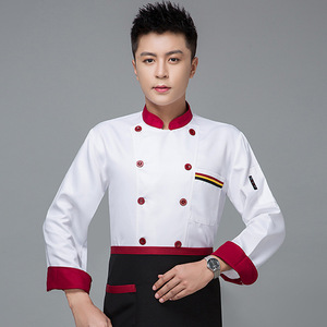 Venta directa de fábrica personalizada de manga larga Otoño Invierno Unisex tienda de cocina Pizza Chef uniforme Chef chaqueta abrigo Diner ropa de trabajo - Product Image 2