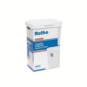 Rotho Laundry Collector Country, Paquete de 4, Diseño Perforado Blanco - Product Image 2