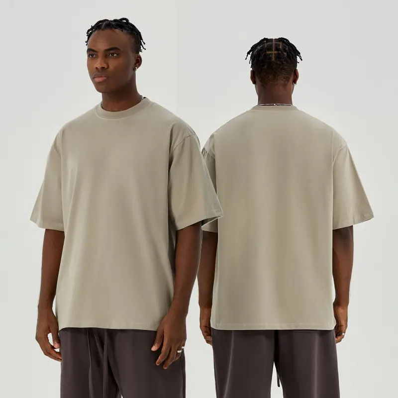 High Quality 240 Gsm Drop Shoulder Heavyweight t-Shirt Luxury Blank Heavy Cotton Custom Streetwear Oversized T Shirt For Man