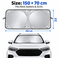 Pare-soleil de pare-brise avant personnalisé avec logo, double anneau, pliable, réfléchissant, pour fenêtre de voiture, 150x70cm, pour cadeaux promotionnels automobiles