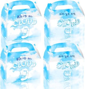Confezione da 12 Scatole di Carta Bianche 'We're on Cloud 9' con Manici per Regali <span class=keywords><strong>e</strong></span> Caramelle, Ideali per Feste di Compleanno, Baby Shower <span class=keywords><strong>e</strong></span> Matrimoni - Product Image 1