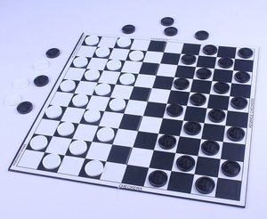Tùy Chỉnh Deluxe <span class=keywords><strong>Checkers</strong></span> Trò Chơi Với Vương Miện Nhựa Đen Trắng <span class=keywords><strong>Checkers</strong></span> Mảnh - Product Image 3