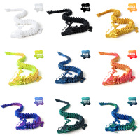 3D打印PLA水晶龙30厘米彩色创意儿童玩具，适合儿童，有趣且安全，动物恐龙动作玩偶礼物