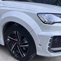Nouveau kit carrosserie noir en fibre de carbone pour Audi Q7 2020-2024 : pare-chocs avant, extensions d'ailes, jupes latérales, aileron arrière - Amélioration