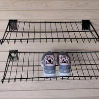 Rangement d'outils en acier au carbone latte murale horizontale porte-chaussures système de panneau stockage de chaussures acrylique mur à lattes étagères à chaussures
