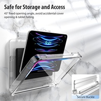 MoKo 360 Rotatif Transparent ABS Anti-Brouillard Écran Tactile Résistant à l'Eau Salle de Bains Douche Béquille Support de Tablette pour iPad pro 11