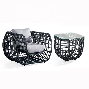 <span class=keywords><strong>Set</strong></span> di Sedute <span class=keywords><strong>da</strong></span> <span class=keywords><strong>Giardino</strong></span> in Alluminio Resistente alle Intemperie con Telaio in Metallo <span class=keywords><strong>Nero</strong></span> per Esterni - Product Image 3