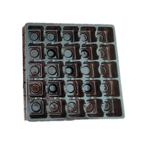 Customized vacuum form 25 cavity Pet plastic chocolate insert packaging box tray for chocolate