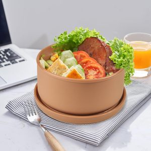 Gran oferta 2024, caja Bento de almuerzo de silicona reutilizable de grado alimenticio, caja de prueba de masa para Pizza, cuenco de almacenamiento de alimentos, contenedor de comida de silicona - Product Image 1