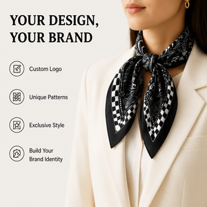 Custom Printed Logo Square Scarf Cotton Bandana Fashion <b>Head</b> Scarf Personalized Design OEM ODM Manufacturer - Product Image 5