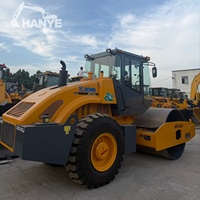 مدحلة طرق XCMG XS143J مستعملة بحالة ممتازة وأداء جيد، مدحلة اهتزازية أحادية الأسطوانة 14 طن لمشاريع الهندسة البلدية