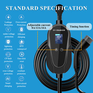 Estación de Carga Portátil OEM de 7 kW para Vehículos Eléctricos, Nivel <span class=keywords><strong>2</strong></span>, 240 V, 3.3 kW, Tipo <span class=keywords><strong>2</strong></span>, 110 V, 220 V, con Wifi, para Australia/Nueva Zelanda - Product Image 5