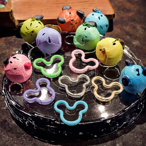 Custom Color Painting Mickey Shaped Cartoon <strong>Metal</strong> Keychains <strong>Keyring</strong> with Electroplating and Clip Organizer - Product Image 3