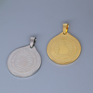 Qiandis aksesori DIY liontin <span class=keywords><strong>Georgia</strong></span> besi tahan karat modis baru - Product Image 2