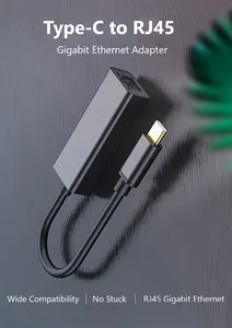 USB-C tipe C, Super cepat USB 3.1 ke RJ45 Gigabit Ethernet 1000Mbps USB Ethernet Adapter kartu jaringan