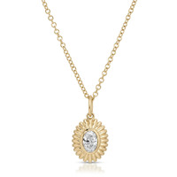 Collier pendentif ovale cannelé en diamant, collier en pierres précieuses, collier en pierre naturelle, pendentifs, collier de luxe, collier pour femmes, collier en pierres cultivées en laboratoire