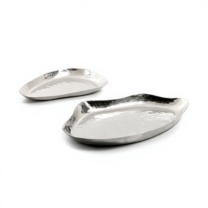 Ensemble de 2 plateaux à thé et café de tailles différentes, qualité supérieure, forme personnalisée, pour servir des fruits et des dattes en Inde - Product Image 1
