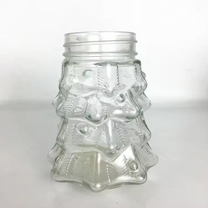 Thiết Kế Mới Kính Chai Nước Giải Khát Mùa Đông Christmastree Hình Dạng <span class=keywords><strong>Mason</strong></span> <span class=keywords><strong>Jar</strong></span> Màu Xanh Lá Cây Lon Mạ Với Tin Lidand Nhựa Rơm - Product Image 5