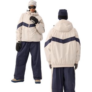 Chaqueta de Snowboard Personalizada para Hombre y Mujer, Impermeable 20K, Transpirable 15K, Acolchada, con Bloques de Color, Unisex, para Adultos - Product Image 2