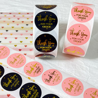 Autocollants de remerciement personnalisés imperméables en rouleau, étiquettes en papier pour cadeaux et artisanat, prix de gros, vente chaude