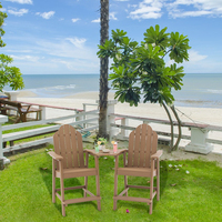 Chaise de jardin en bois plastique HLPS Chouvant pour l'extérieur, balcon, plage, chaise Adirondack écologique en bois