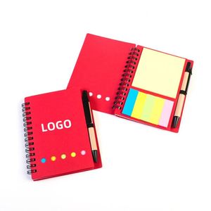 <b>Mini</b> <b>Notebook</b> Custom Cheap Spiral Notepad Self-adhesive Kraft Cover Notepad With Pen Sticky Notes for Promotion - Product Image 1