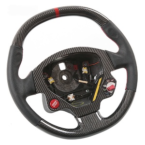 Volante de Cuero Negro y Fibra de Carbono Real Hecho en Fábrica para Autos de Carreras <span class=keywords><strong>Ferrari</strong></span>, Volante de Auto de 3 Carreras, de Antiguo a Nuevo - Product Image 5