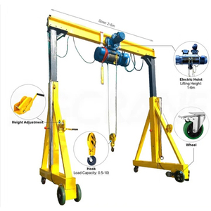 เครนแบบเคลื่อนที่ขนาด 500 กก. 1 ตัน 2 ตัน พร้อมรอกโซ่สำหรับขาย - Product Image 4