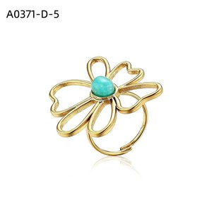 Amy Amy Flower <b>Ring</b> Gold Plated Rose <b>Quartz</b> Cocktail <b>Ring</b> Women's Jewelry Gift Daily Wear Glam Style A0371 - Product Image 5
