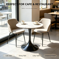 Table ronde en marbre XY pour restaurant, chaise de restaurant pour bistro, café et restaurant