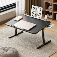 Bureau d'ordinateur en bois réglable en hauteur, table d'étude pliable, poste de travail portable avec tiroir et support pour ordinateur portable pour le bureau à domicile