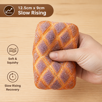 Jouet anti-stress réaliste en forme de pain ananas carré en carton, à remontée ultra-lente, à presser, type fidget, imitation pâtisserie