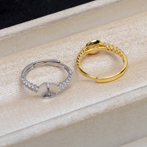 แหวนเงินแท้ S925 ปรับขนาดได้ เบอร์ 9-12  พร้อมช่องใส่ไข่มุก รุ่น 5035 อุปกรณ์ตกแต่งเครื่องประดับ  ขนาดรู 6 มม. - Product Image 4