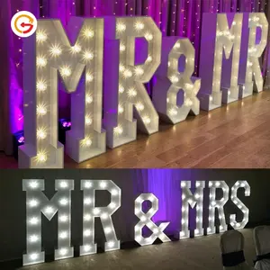 Giaguarsign produttore personalizzato grande tendone lettera luci Mr e Mrs Wedding LED Love Letter Sign Light Up Letters