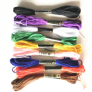 Recyclé 140 Couleur DIY Coloré 100% Polyester Fil <span class=keywords><strong>À</strong></span> Broder Fil Chinois Point De Croix Fils - Product Image 2